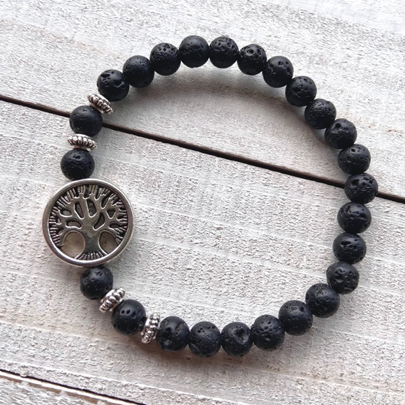 🔴 Tree of life & lava rock oil diffuser bracelet - Picture 3 of 12